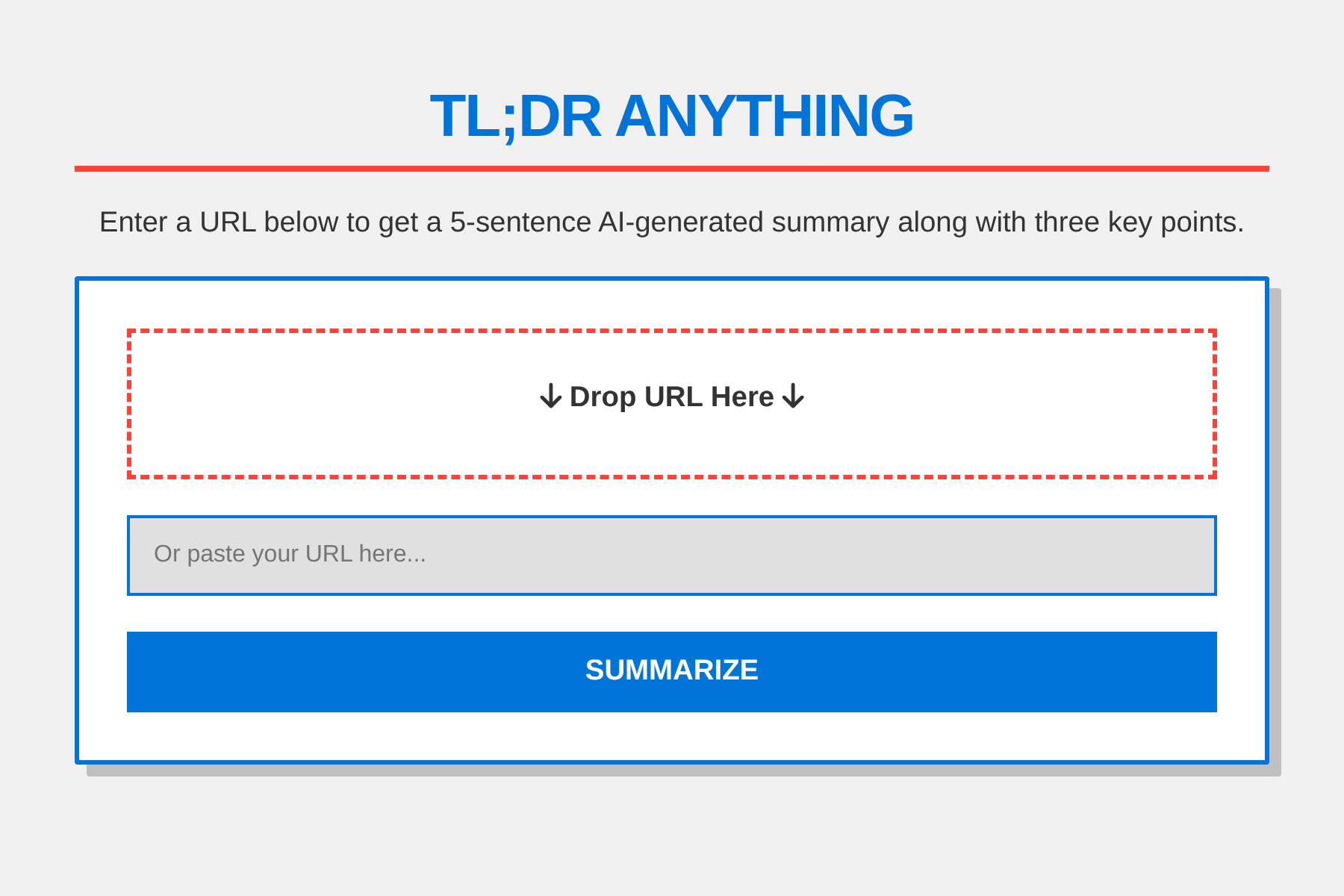 Screenshot of TL;DR Anything